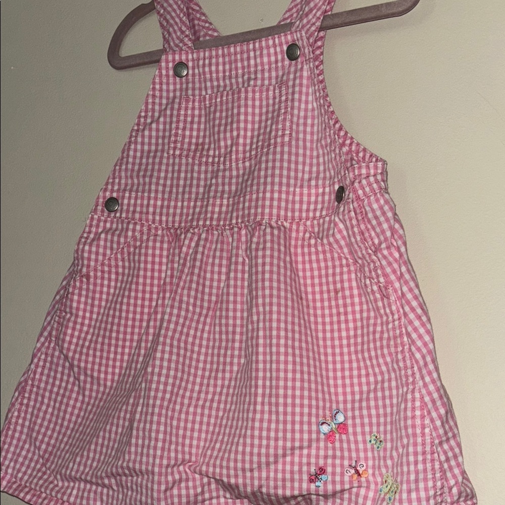 GAP Pink Gingham Overalls